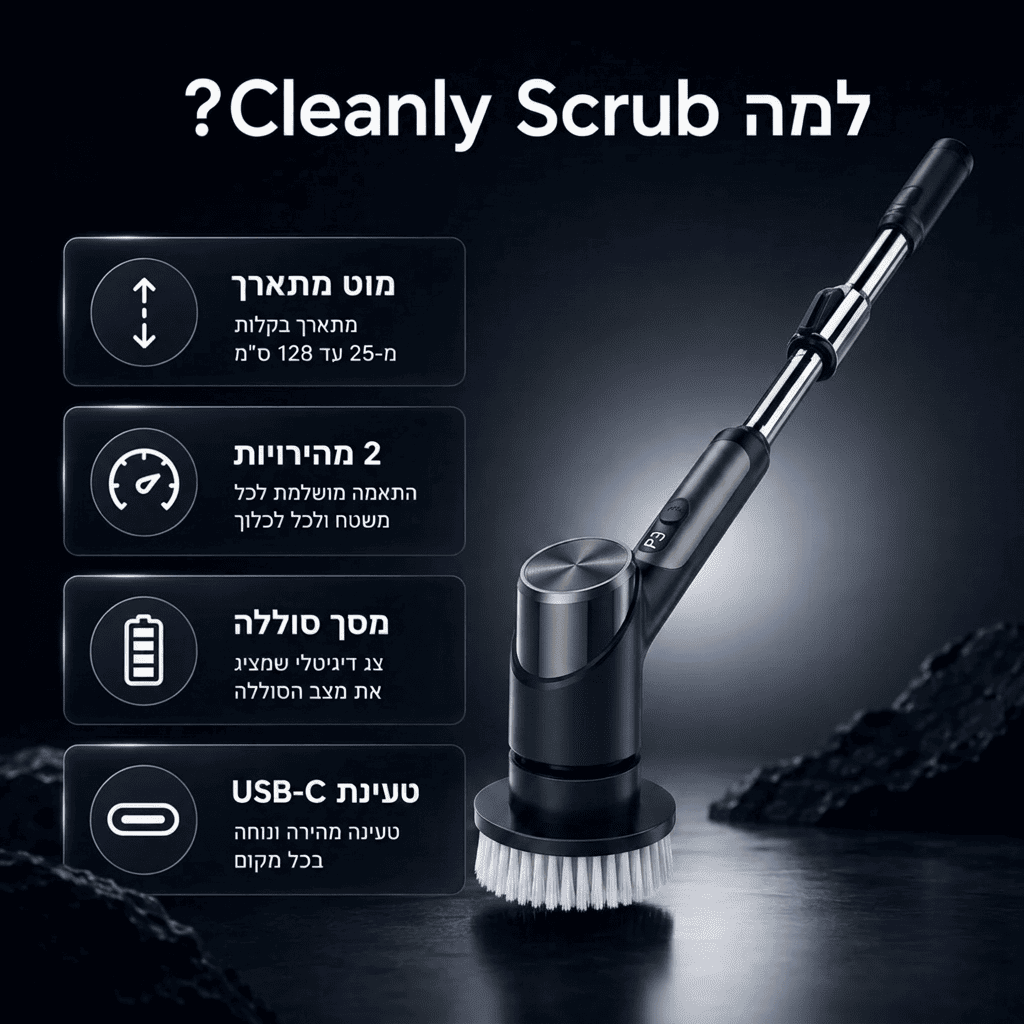 Cleanly Scrub - המברשת החשמלית לניקיון יסודי בלי לקרצף בעצמך