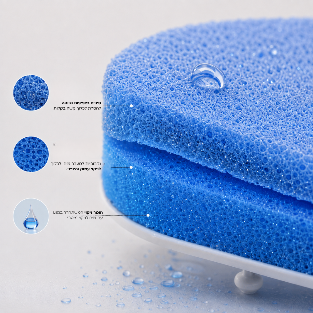 ראש ספוג עם סבון מובנה של Cleanly Flush