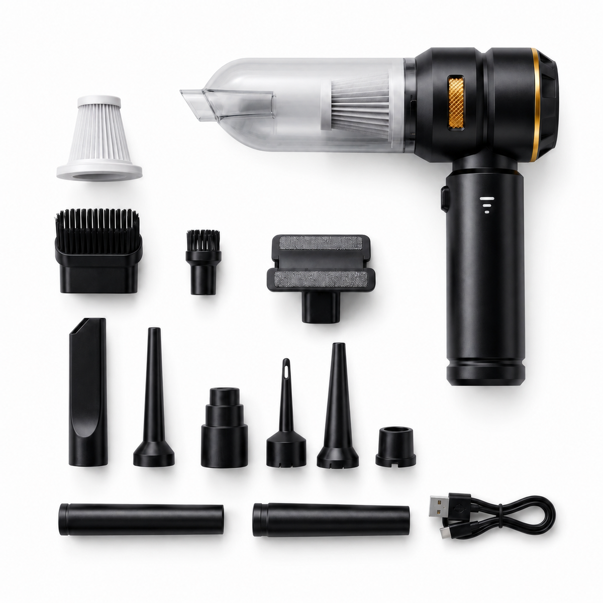 Cleanly Mini עם פיות ואביזרים מתחלפים, מסנן וכבל טעינה