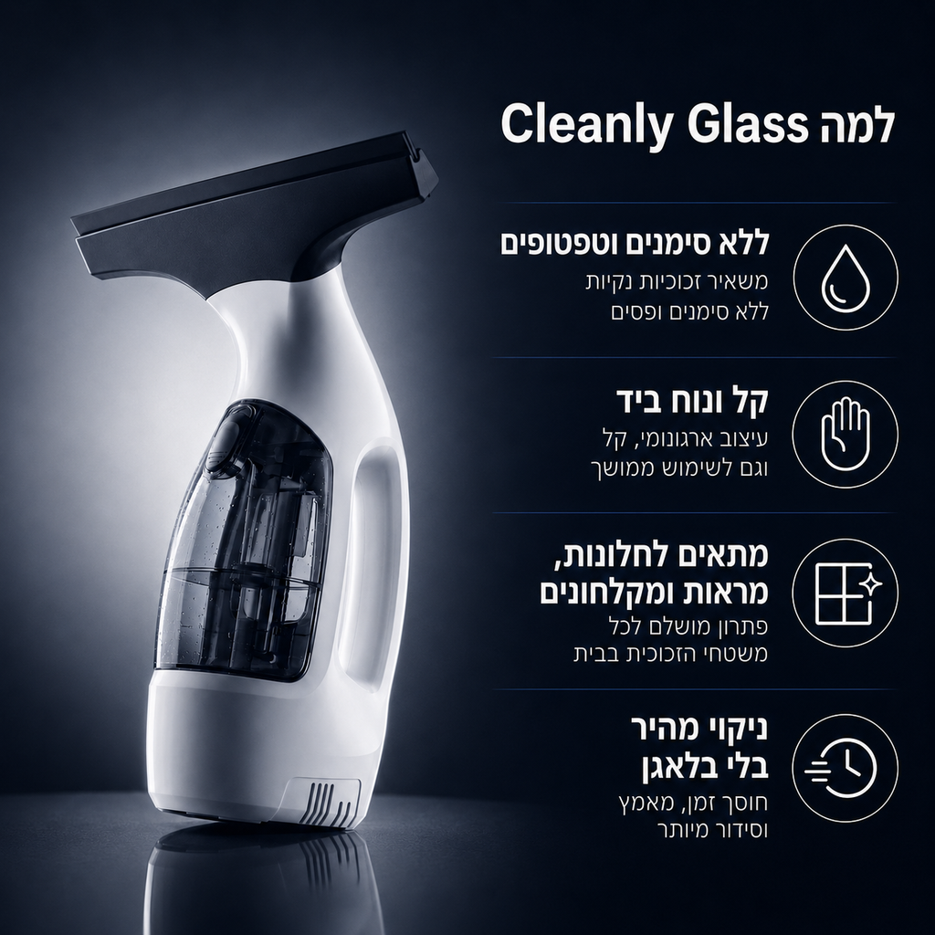 Cleanly Glass - זכוכית מבריקה במהירות, בקלות ובמעבר אחד