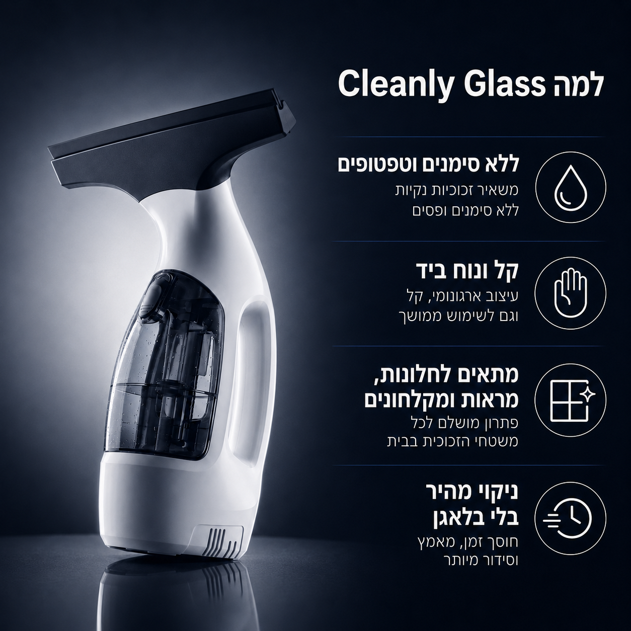 Cleanly Glass - זכוכית מבריקה במהירות, בקלות ובמעבר אחד